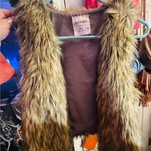 Old Navy Brown Faux Fur Vest